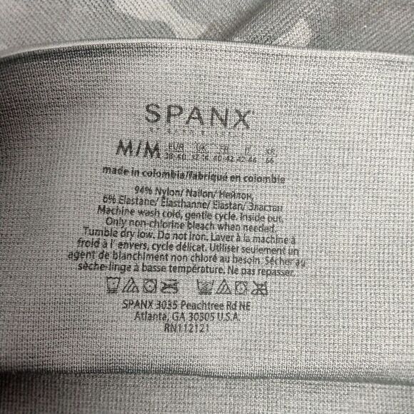 Spanx Ankle Leggings Womens Size M Gray Camo High Waisted Wide Band Mid Rise - Picture 10 of 11